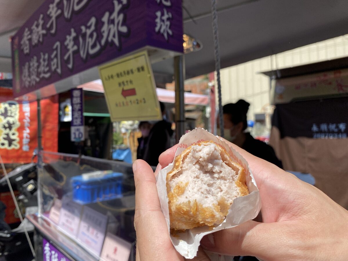 大甲,美食,台中,小吃,芋頭,芋泥,芋泥球 @鯊魚大口咬
