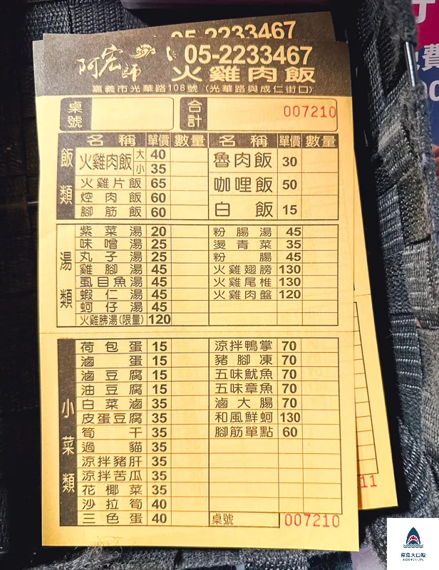 嘉義美食推薦,嘉義火雞肉飯推薦,阿宏師火雞肉飯,阿宏師火雞肉飯菜單 @鯊魚大口咬