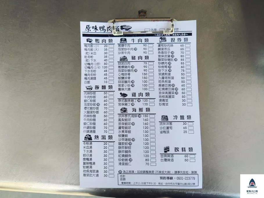 太平美食,原味鴨肉飯菜單,台中太平美食,原味鴨肉飯,太平鴨肉飯,太平原味鴨肉飯,台中鴨肉飯,銅板美食,台中美食,鴨肉飯,太平必吃 @鯊魚大口咬