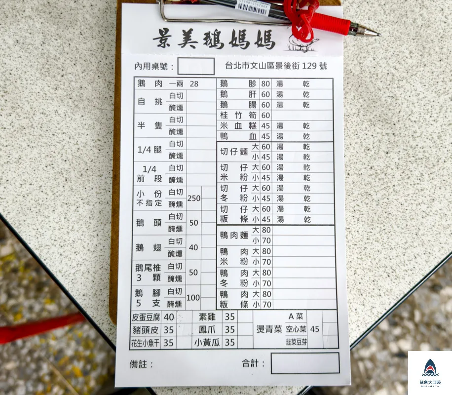 鵝媽媽切仔麵,鵝媽媽切仔麵菜單 @鯊魚大口咬