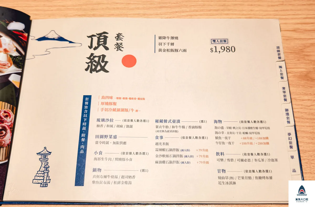 繪馬別邸台中店菜單,繪馬別邸,繪馬別邸台中店,繪馬別邸菜單 @鯊魚大口咬