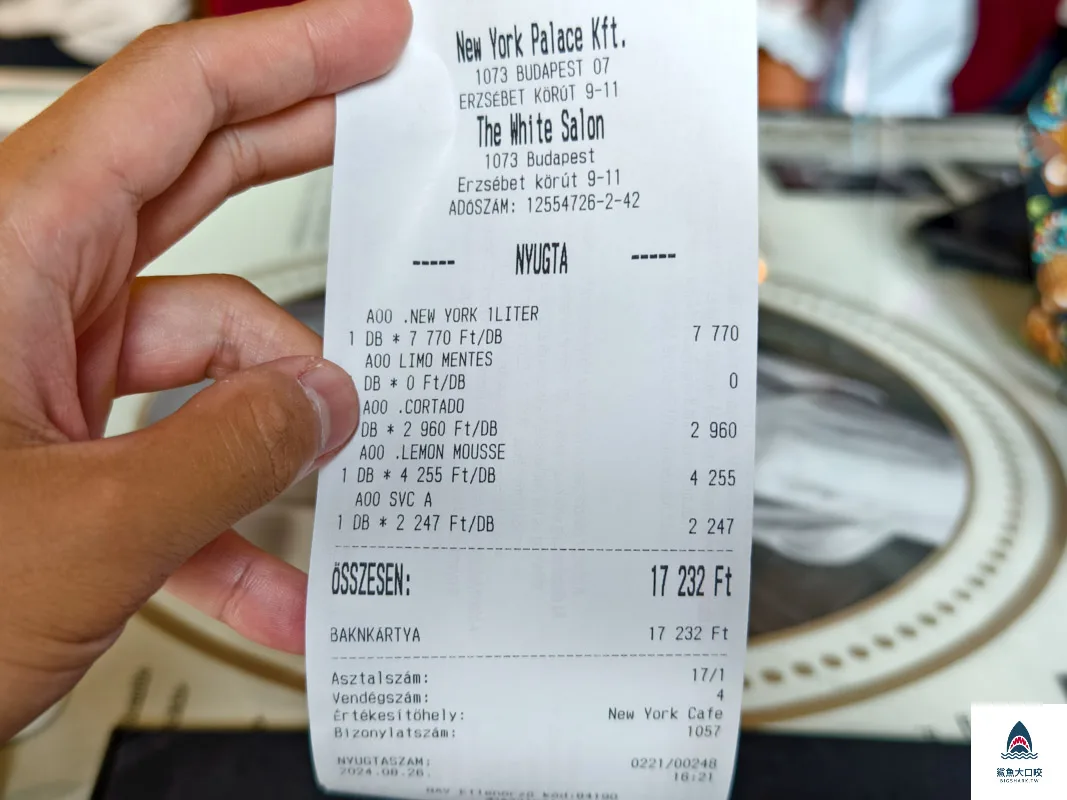 紐約宮殿咖啡,紐約咖啡館,紐約咖啡,New York Café Budapest @鯊魚大口咬