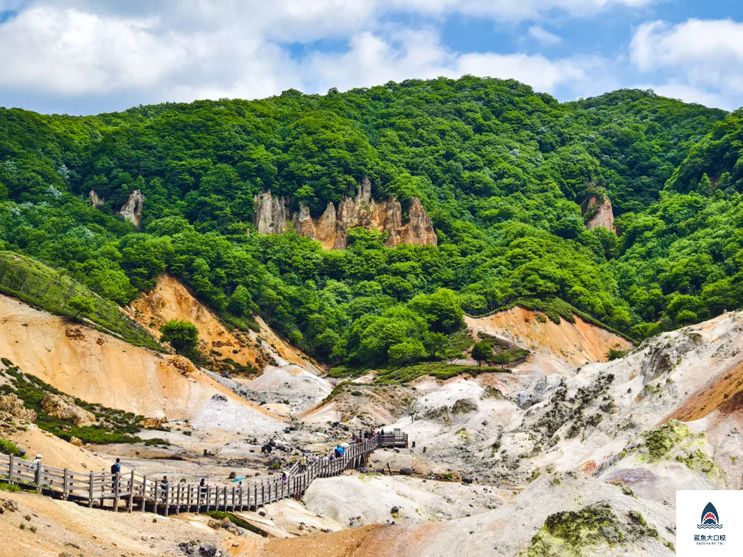 登別地獄谷,登別地獄谷天然足湯,登別棕熊牧場 @鯊魚大口咬