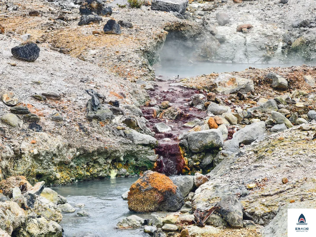 登別地獄谷,登別地獄谷天然足湯,登別棕熊牧場 @鯊魚大口咬