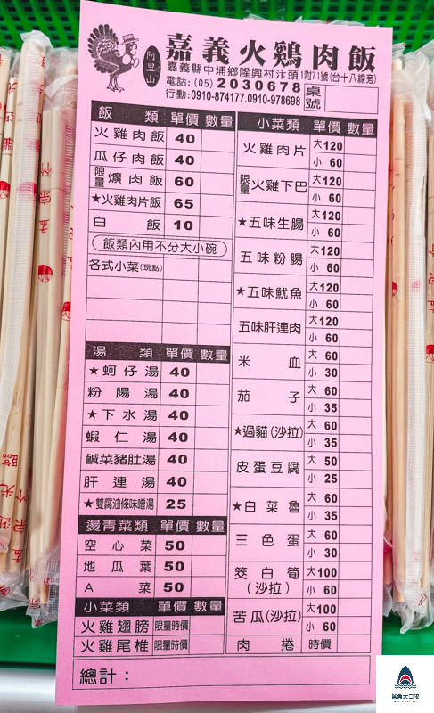 阿里山嘉義火雞肉飯,阿里山嘉義火雞肉飯菜單 @鯊魚大口咬