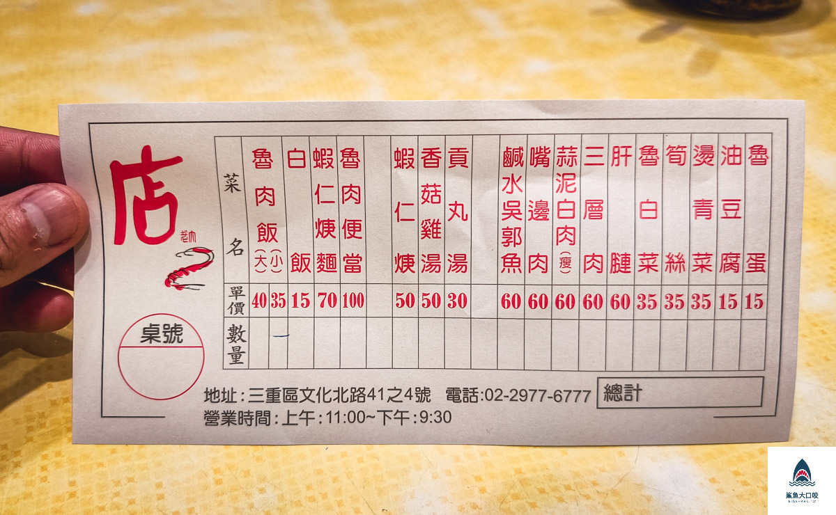 店老大魯肉飯,店老大魯肉飯菜單 @鯊魚大口咬