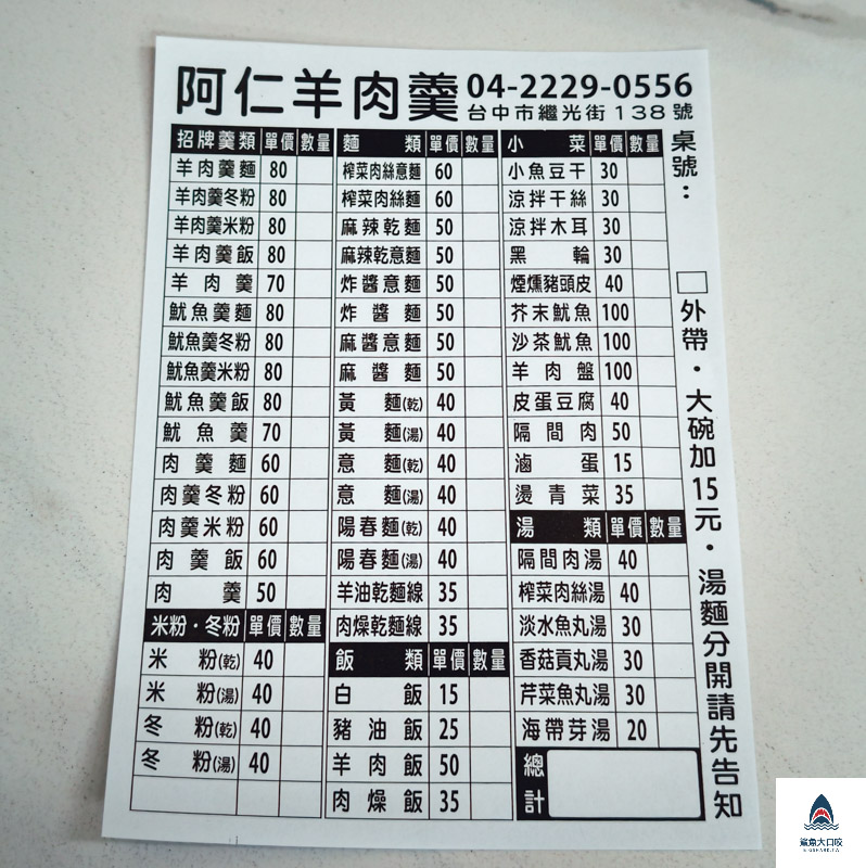 阿仁羊肉羹,阿仁羊肉羹菜單 @鯊魚大口咬 阿仁羊肉羹,阿仁羊肉羹菜單 @鯊魚大口咬